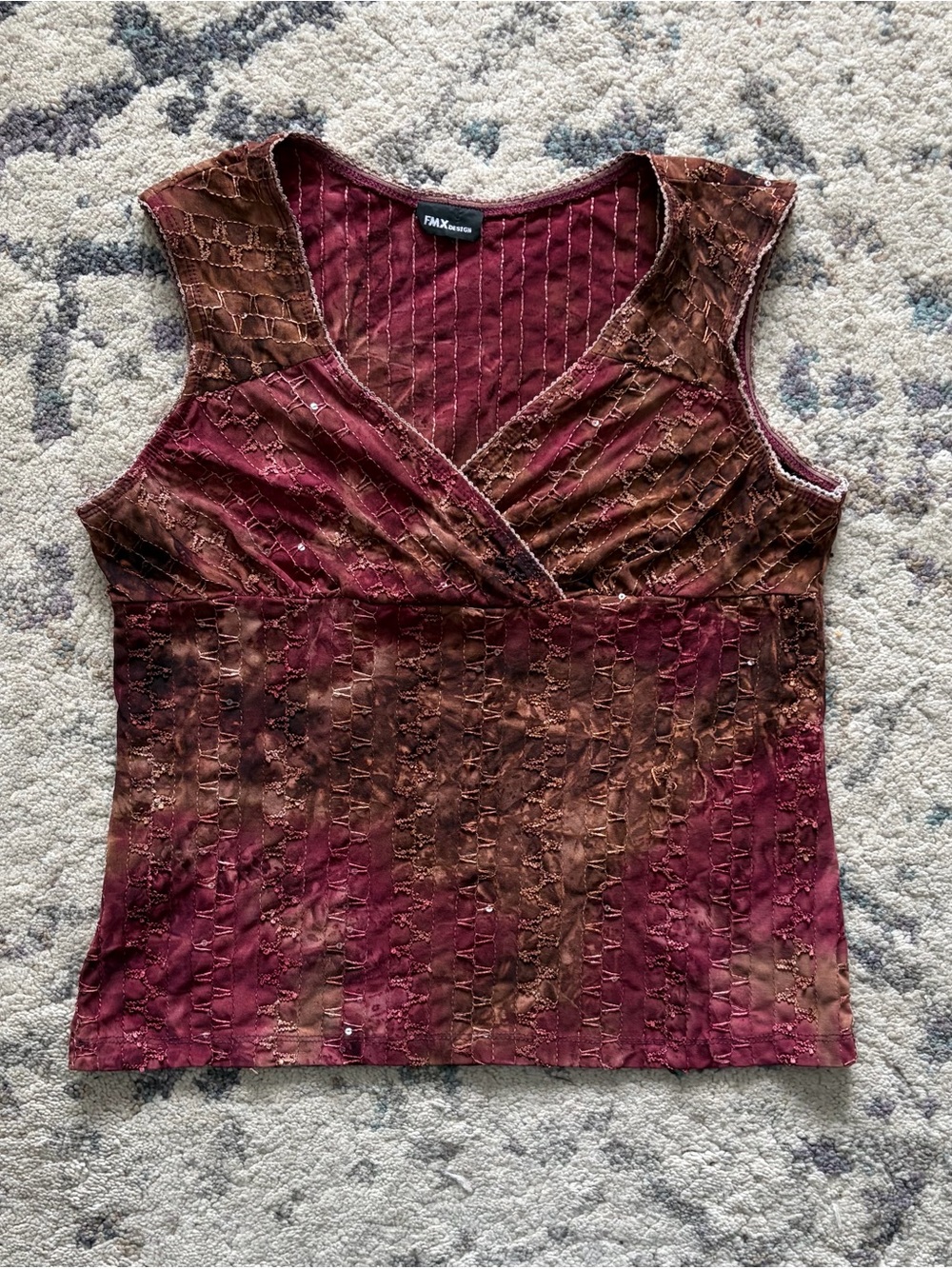 Vintage Whimsygoth Burgundy Tank